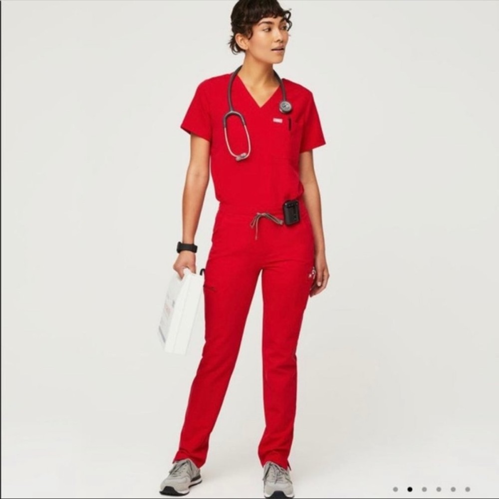 FIGS limited edition “Pop Red” Zamora Joggers